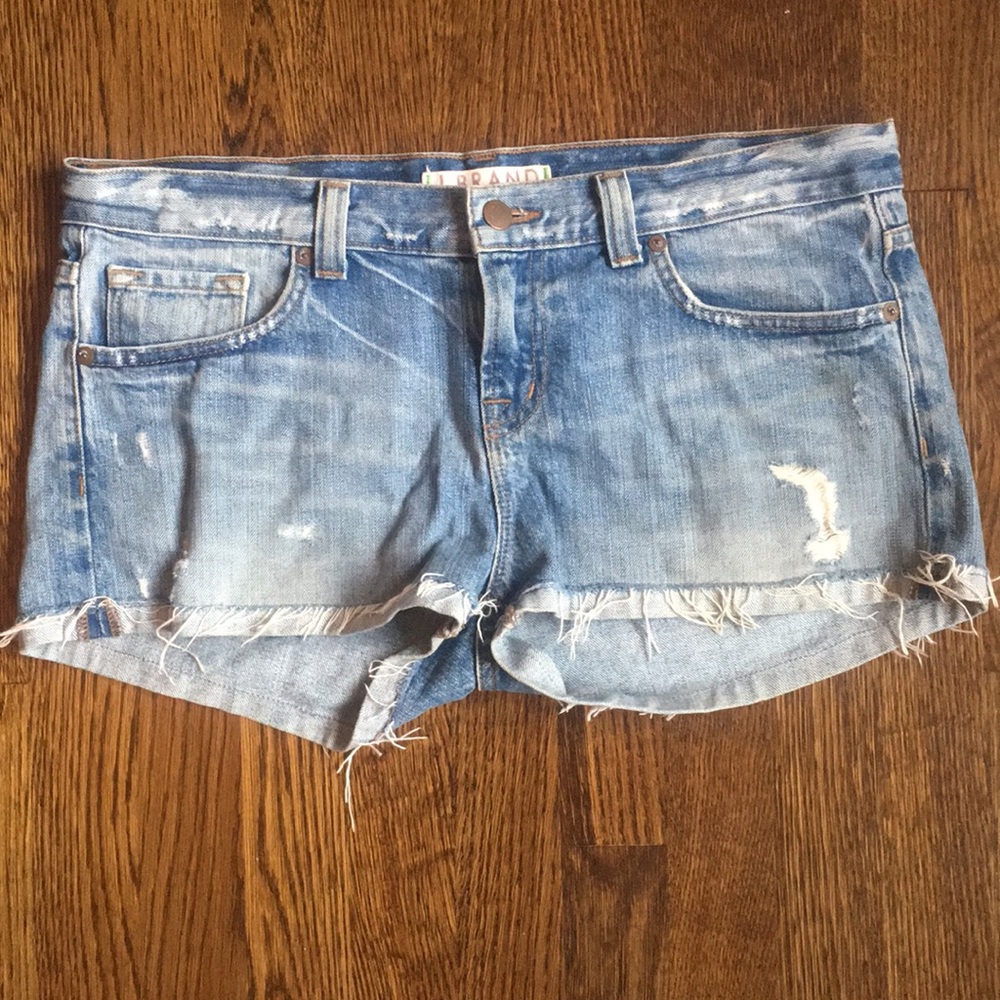 Blue denim shorts